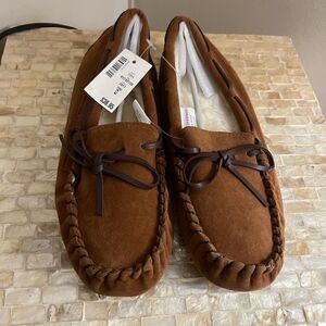 Brown Suede Moccasins with Bow size 9 Aeropostale NWT